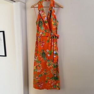 Rachel Antonoff orange halter dress with fairies